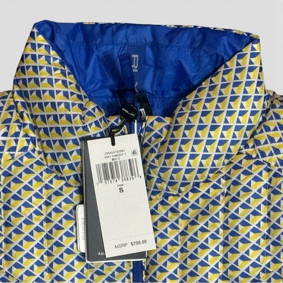 RLX Ralph Lauren Reversible Quilted Puffer Vest Golf Blue Yellow NWT Women’s S - Picture 6 of 13